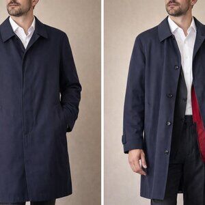 🌧️ London Fog Navy Trench Coat 42S | Removable Liner | Classic Waterproof
